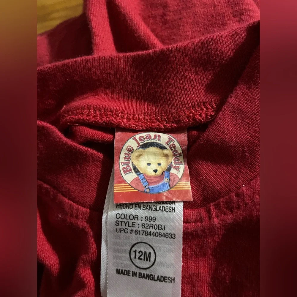 Blue Jean Teddy One Piece Long Sleeve With Snap Closure Size 12 months